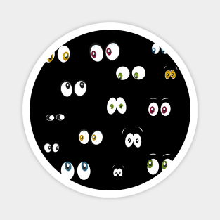 Glowing in the dark colorful spooky eyes Halloween design Magnet